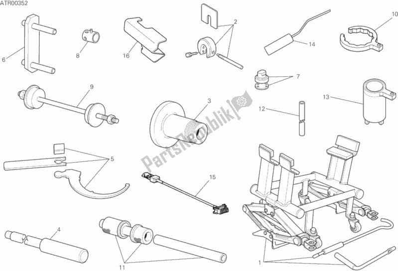 All parts for the 01b - Workshop Service Tools of the Ducati Multistrada 1200 ABS Sport Pack Brasil 2018